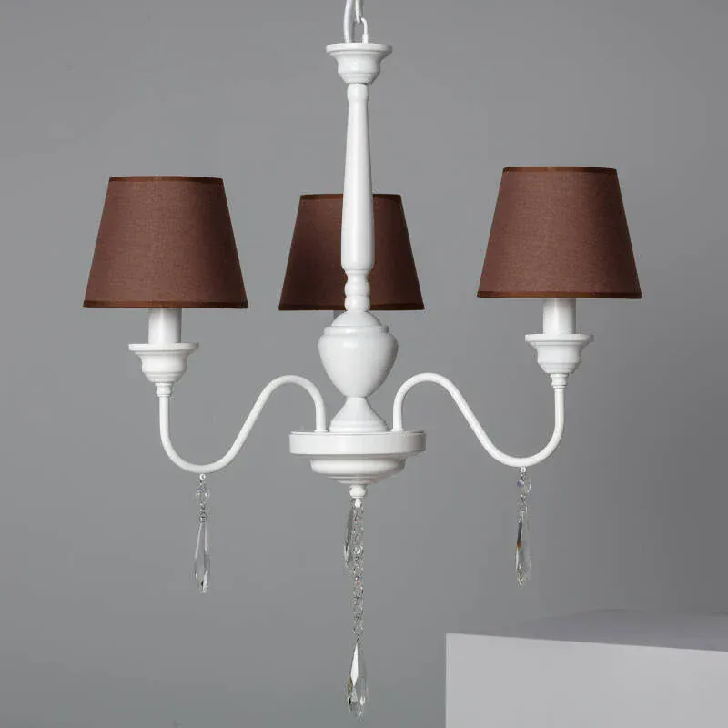 Lustre Led blanc et marron