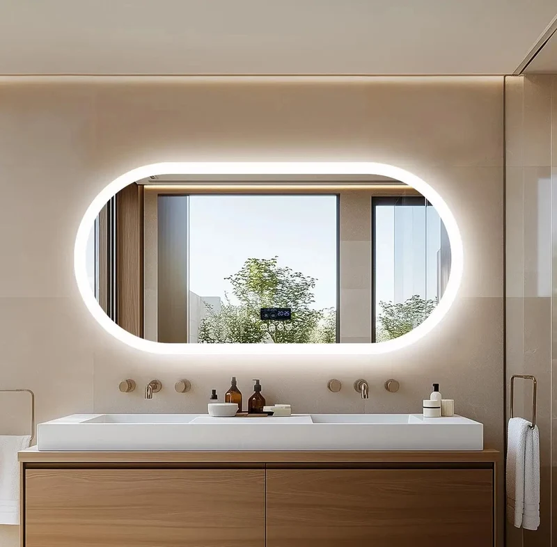 Miroir long ovale LED