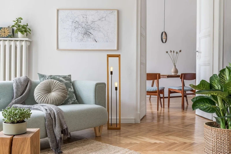 Lampadaire SQUARE bois naturel