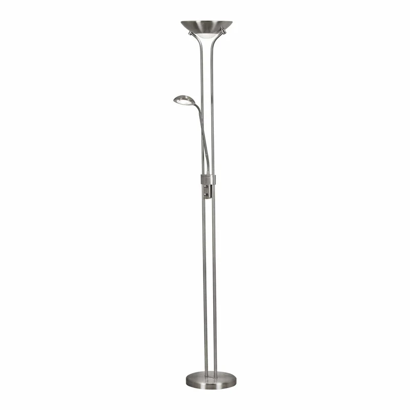 Lampadaire MOTHER & CHILD argent satiné avec liseuse