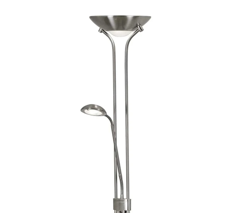 Lampadaire MOTHER & CHILD argent satiné avec liseuse