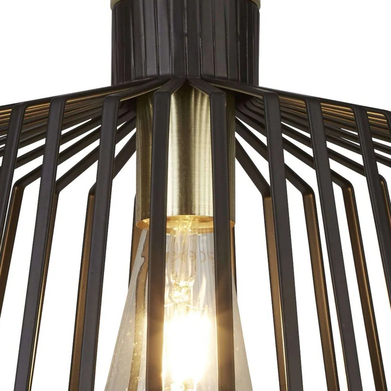 Suspension BIRD CAGE laiton satiné et noir Ø 30