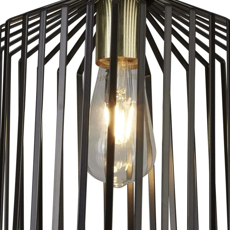 Suspension BIRD CAGE laiton satiné et noir Ø 22