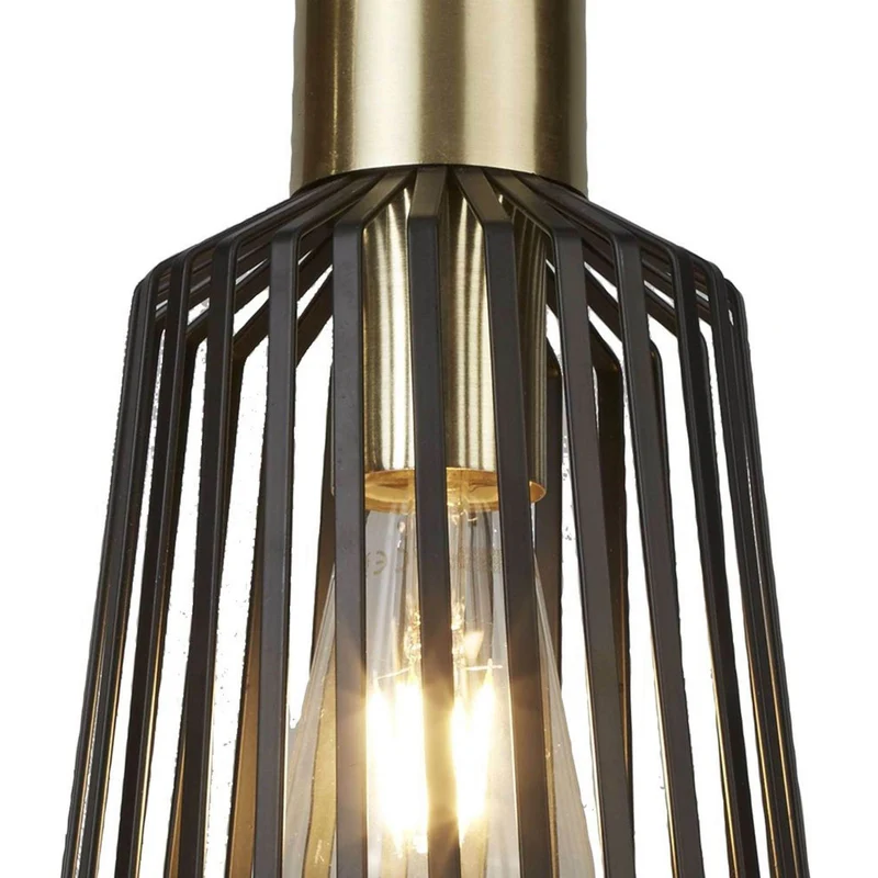 Suspension BIRD CAGE laiton satiné et noir Ø 16