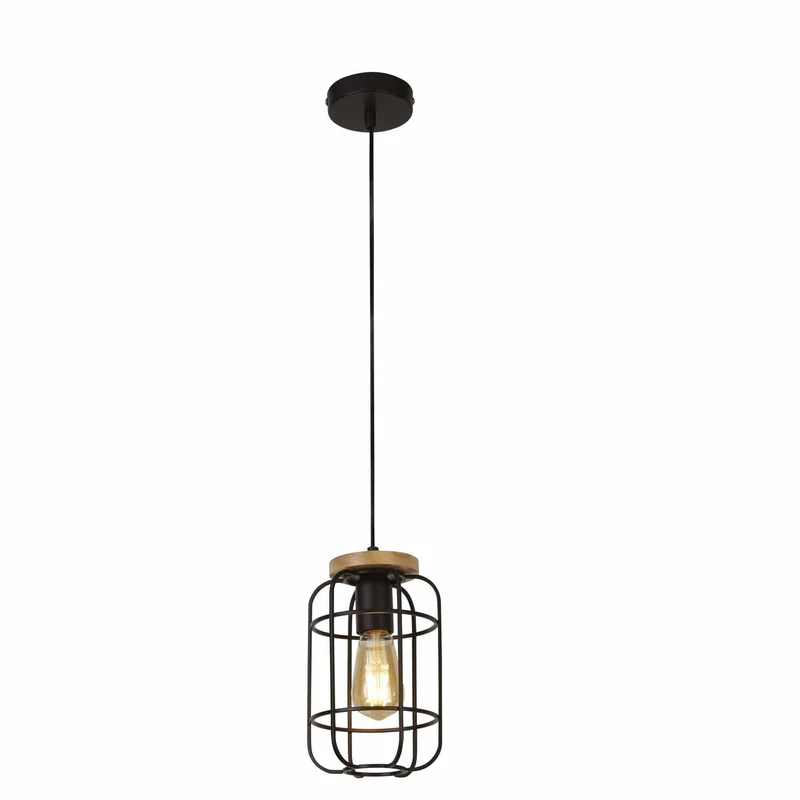 Suspension VISION 1 cage noire et bois