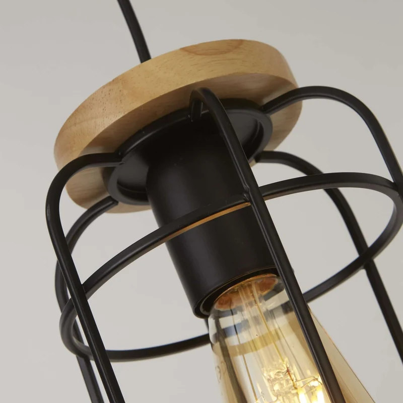 Suspension VISION 1 cage noire et bois