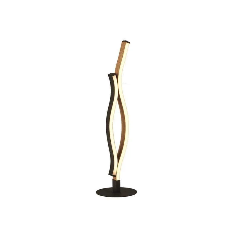 Lampe à poser BLOOM noir et effet bois