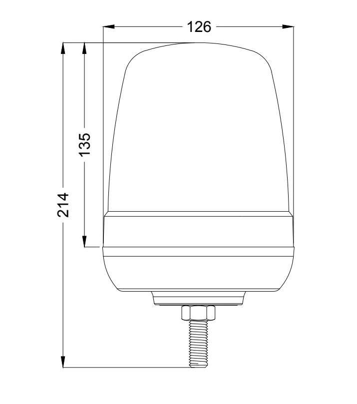 Balise d'urgence à LED avec fixation par boulon
