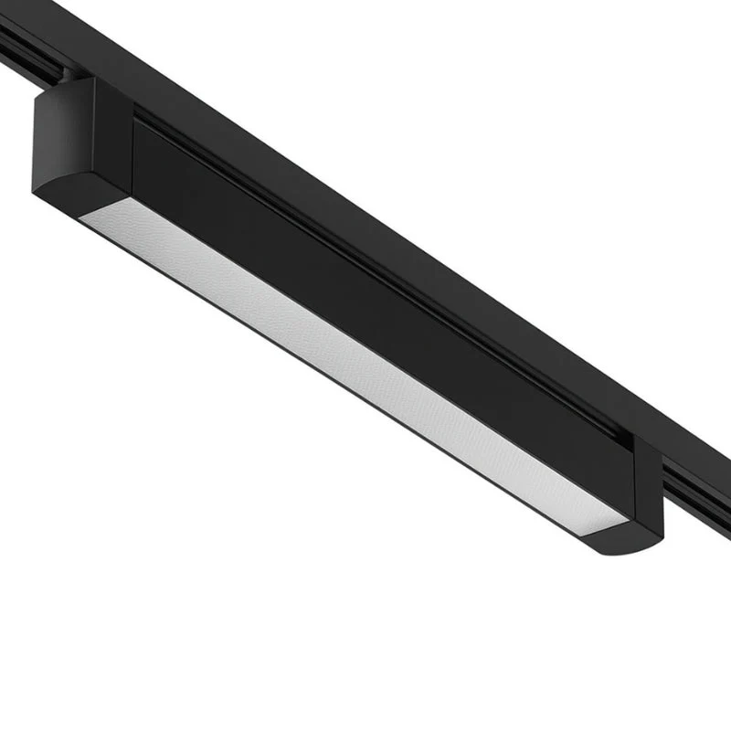 Éclairage sur Rail Linéaire Opaque Monophasé 30W 47cm Noir