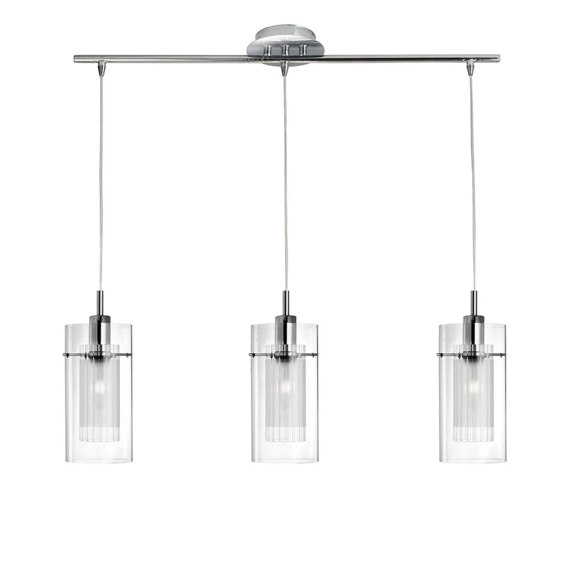 Suspension DUO-I 3 lampes transparentes