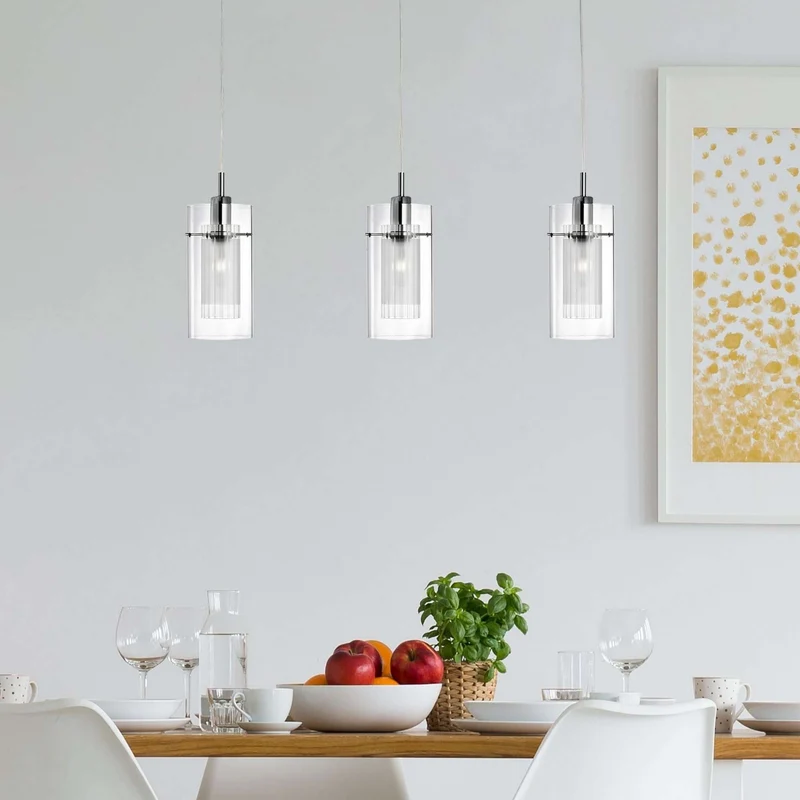 Suspension DUO-I 3 lampes transparentes