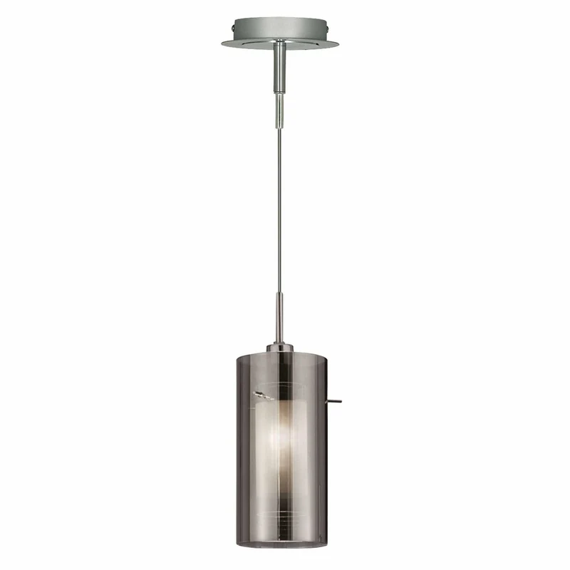 Suspension DUO-II 1 lampe double verre fumé