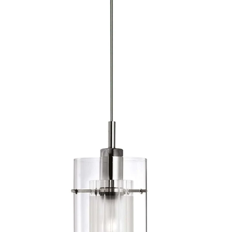 Suspension DUO-I 1 lampe double verre transparent