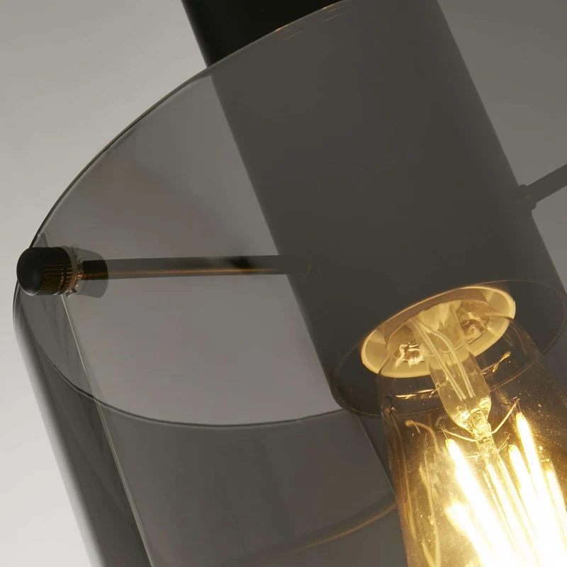 Suspension SWEDEN 1 lampe verre fumé noir