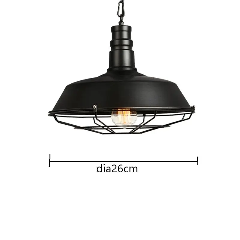 Suspension Industrielle Vintage Noire
