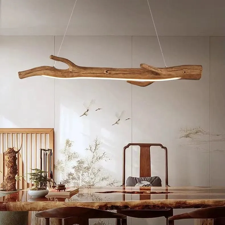 Suspension en bois salle a manger