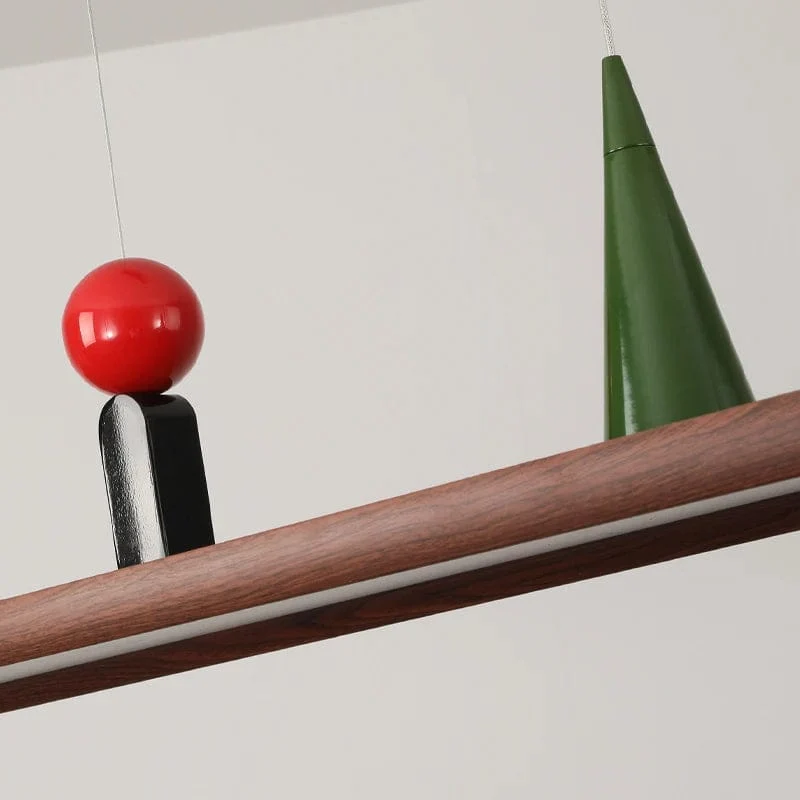 Suspension LED bois noyer