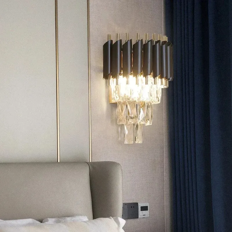 Applique noir et cristal design