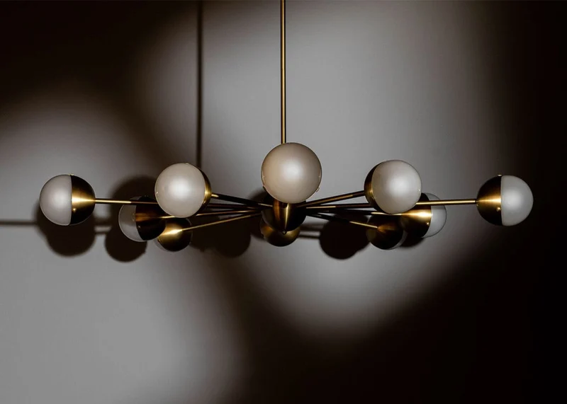 Lustre futuriste laiton