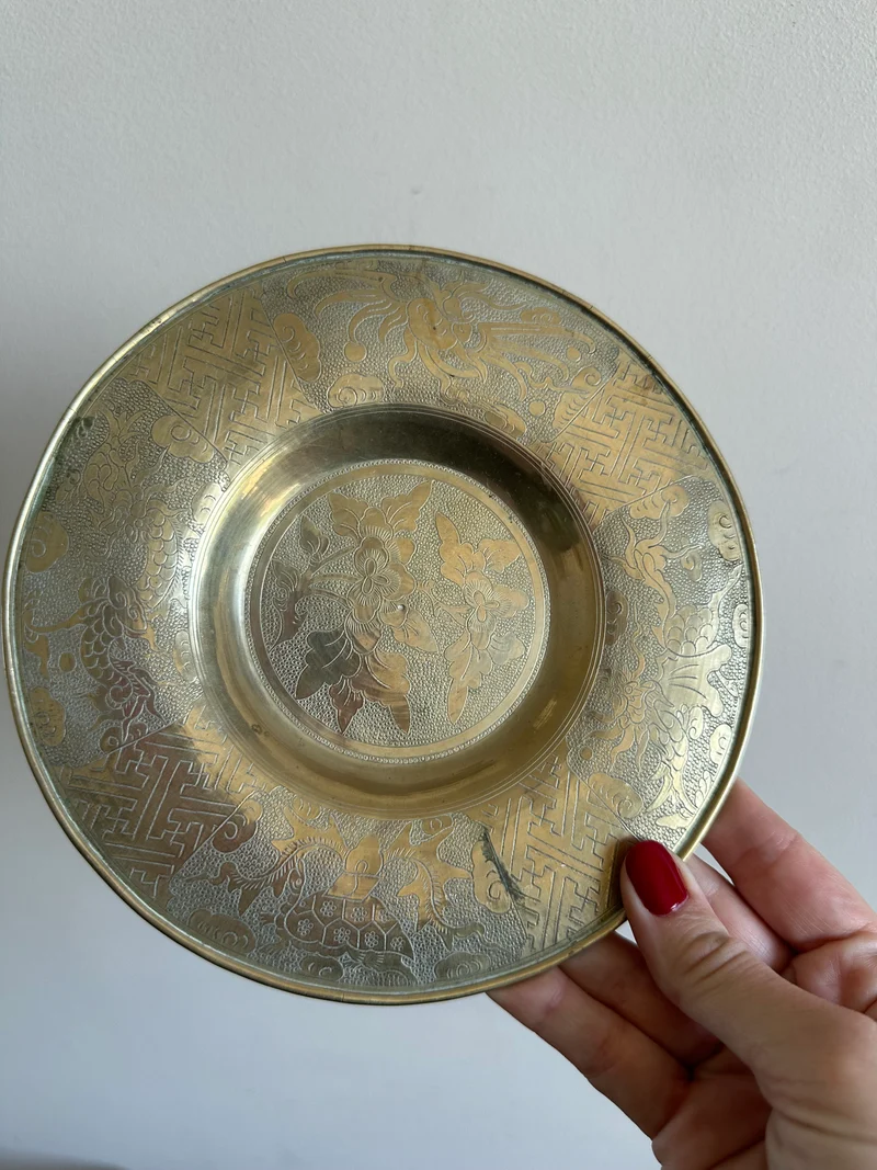 Assiette vide poche gravure style asiatique