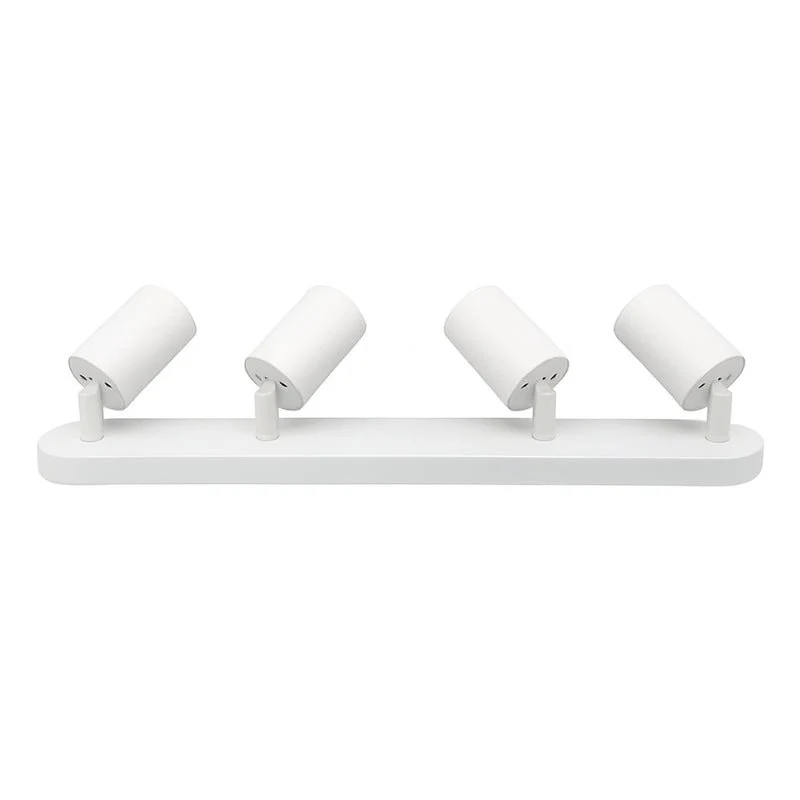 Plafonnier 4 Spots Orientables Alu Blanc pour Ampoule GU10
