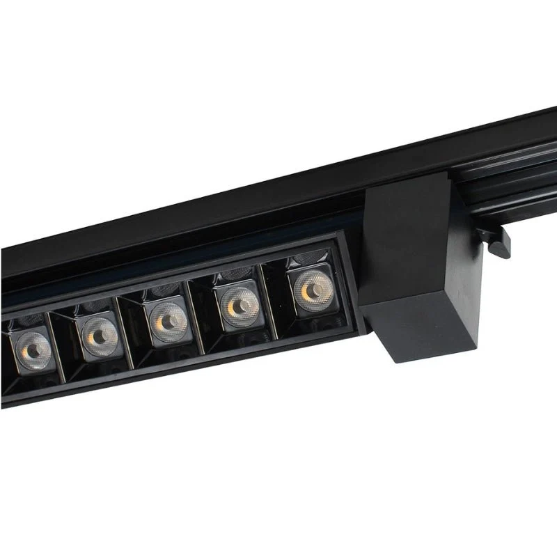 Projecteur Linéaire sur Rail Monophasé 30W 46cm Noir