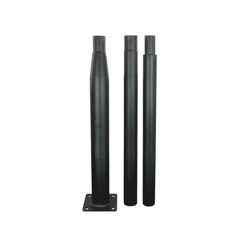 Mât d’Éclairage Public Droit 3m Ø60mm Noir