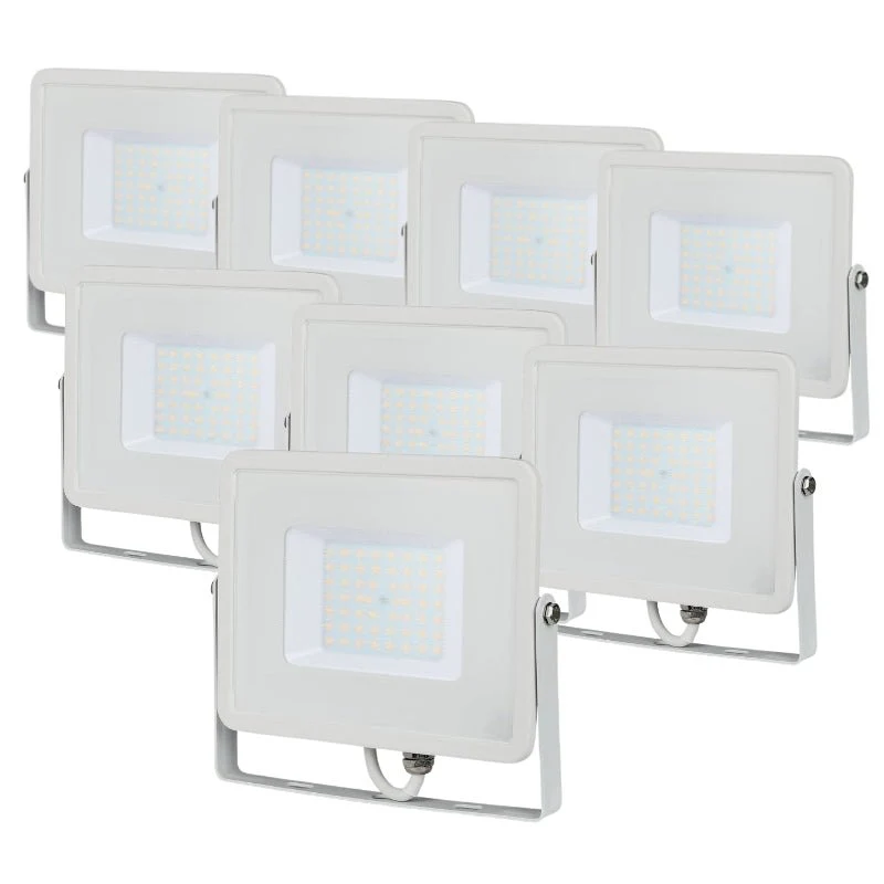 Projecteur LED Extérieur 50W IP65 BLANC Garantie 5 ans - Pack de 8