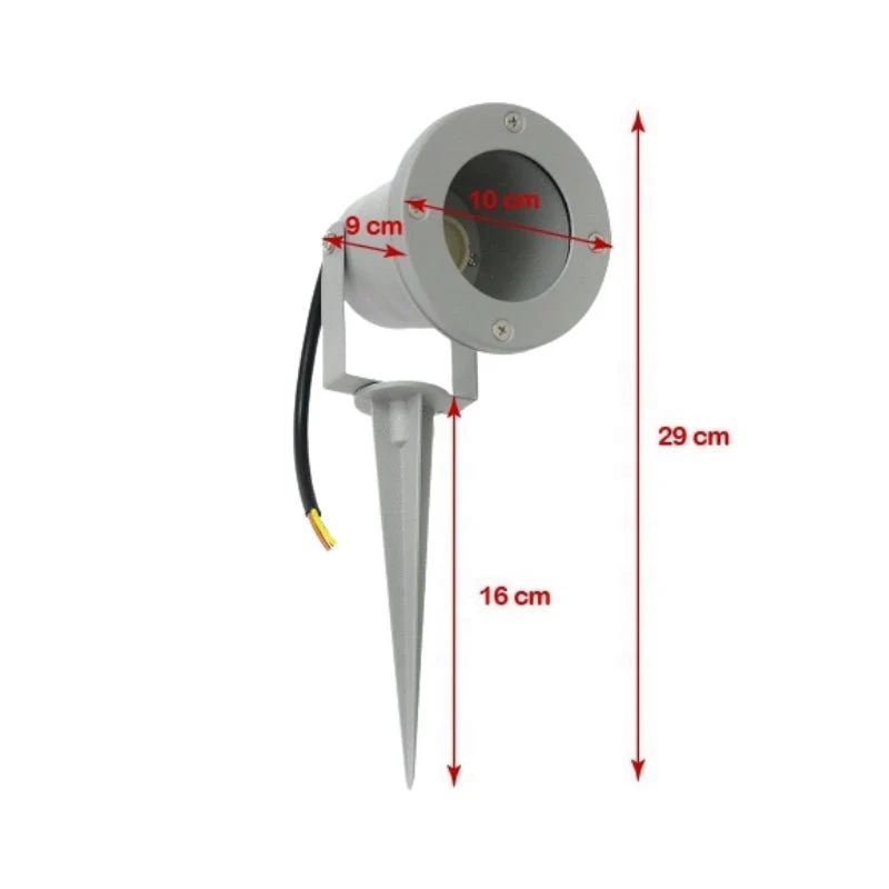 Spot à Piquer LED Extérieur IP44 Gris pour Ampoule GU10