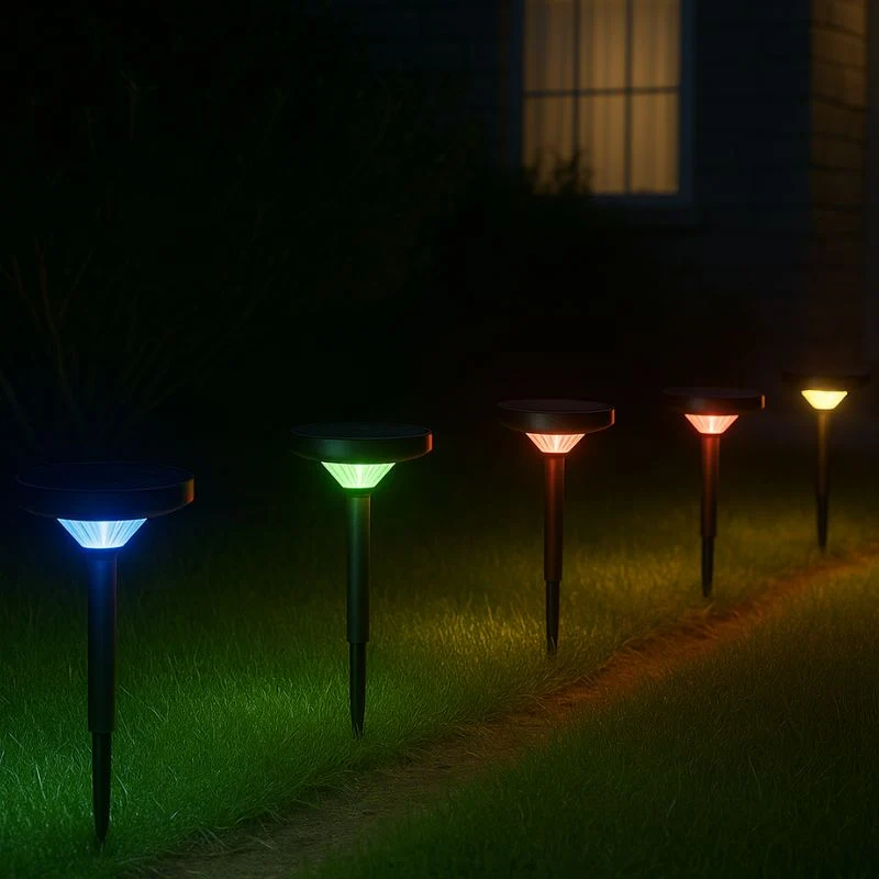 Lampe de Jardin Solaire à Piquet RGB IP65 90lm (lot de 2)