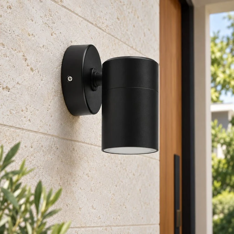 Applique Murale Noire IP65 pour Ampoule GU10