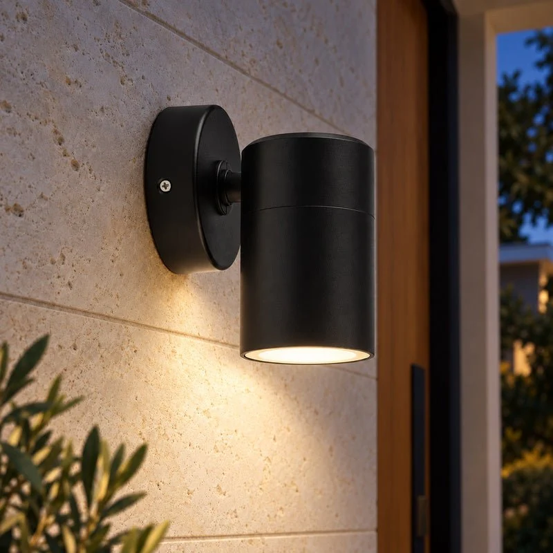 Applique Murale Noire IP65 pour Ampoule GU10