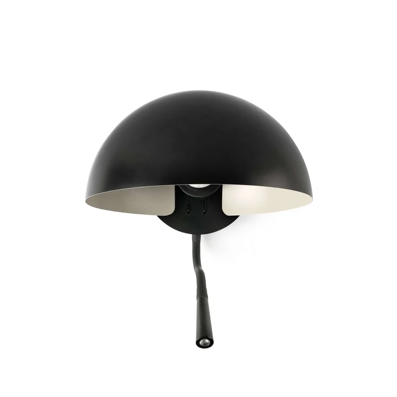 Applique de chevet avec liseuse DOMINICA noir
