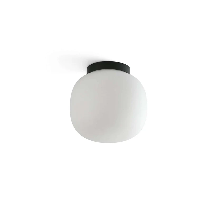 Plafonnier AMELIA rond noir diamètre 215 mm IP44