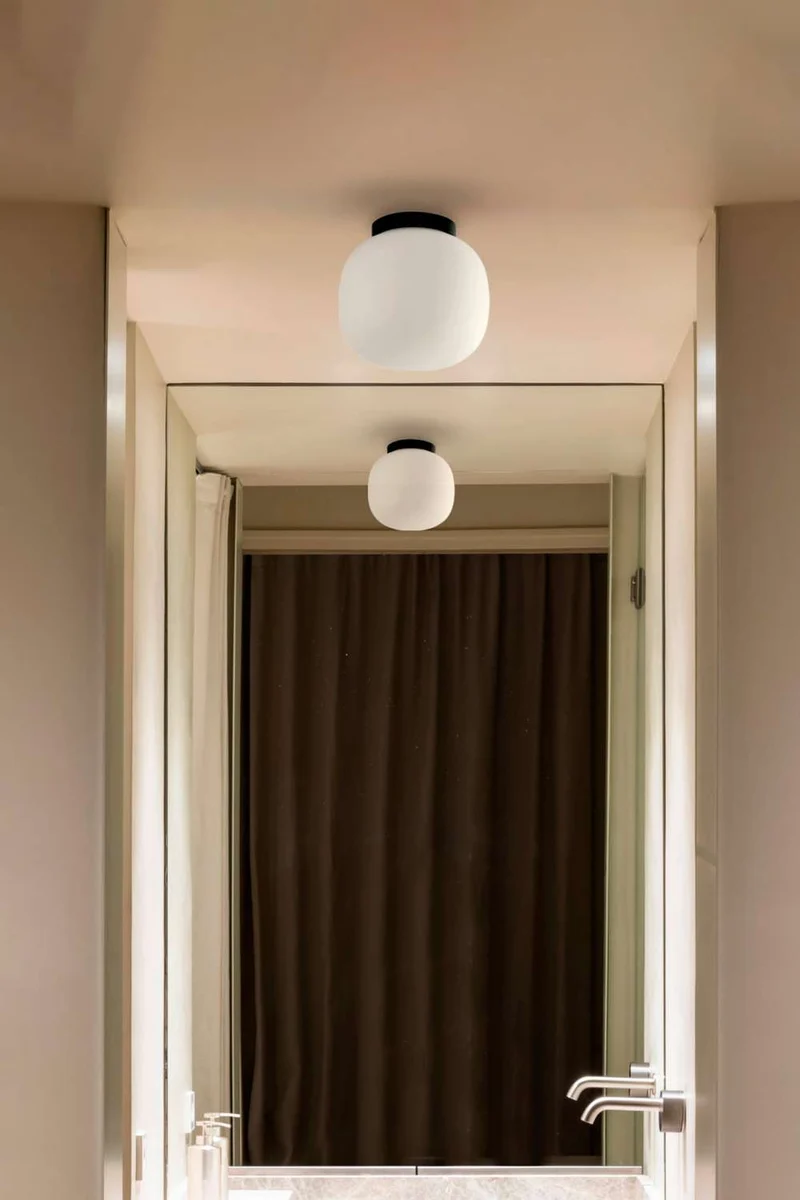 Plafonnier AMELIA rond noir diamètre 215 mm IP44