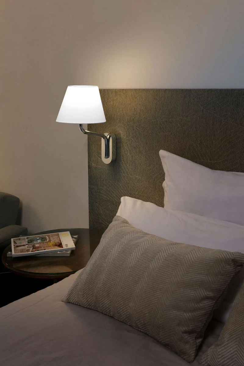 Applique murale ETERNA chrome abat-jour blanc