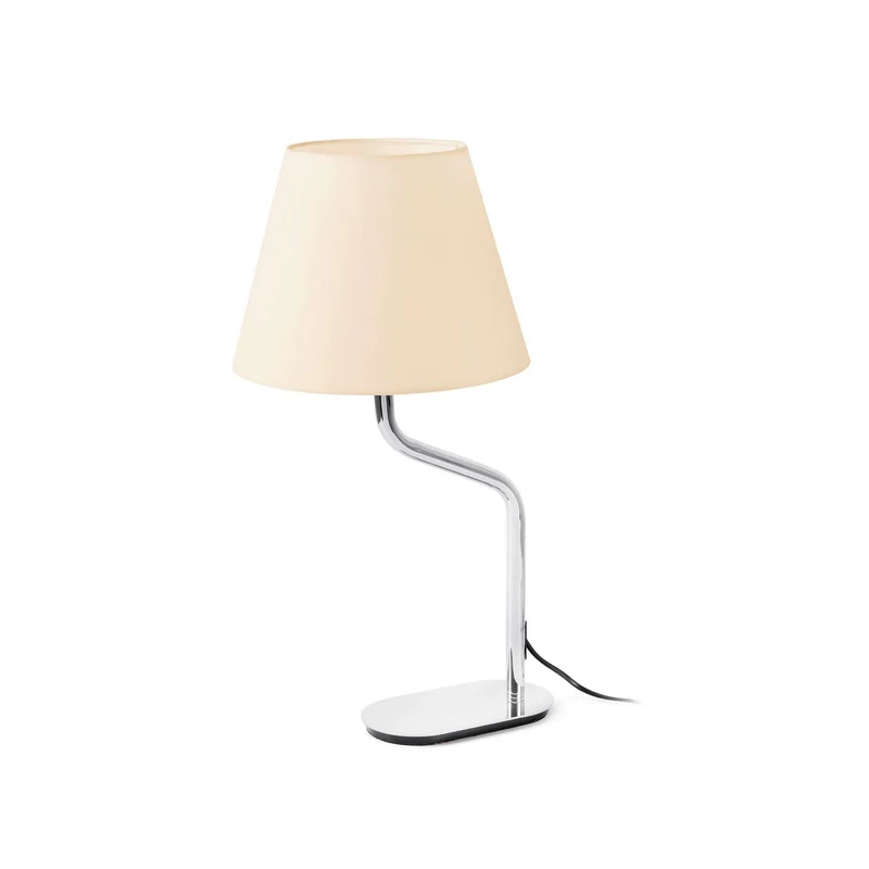 Lampe à poser ETERNA chrome abat-jour beige