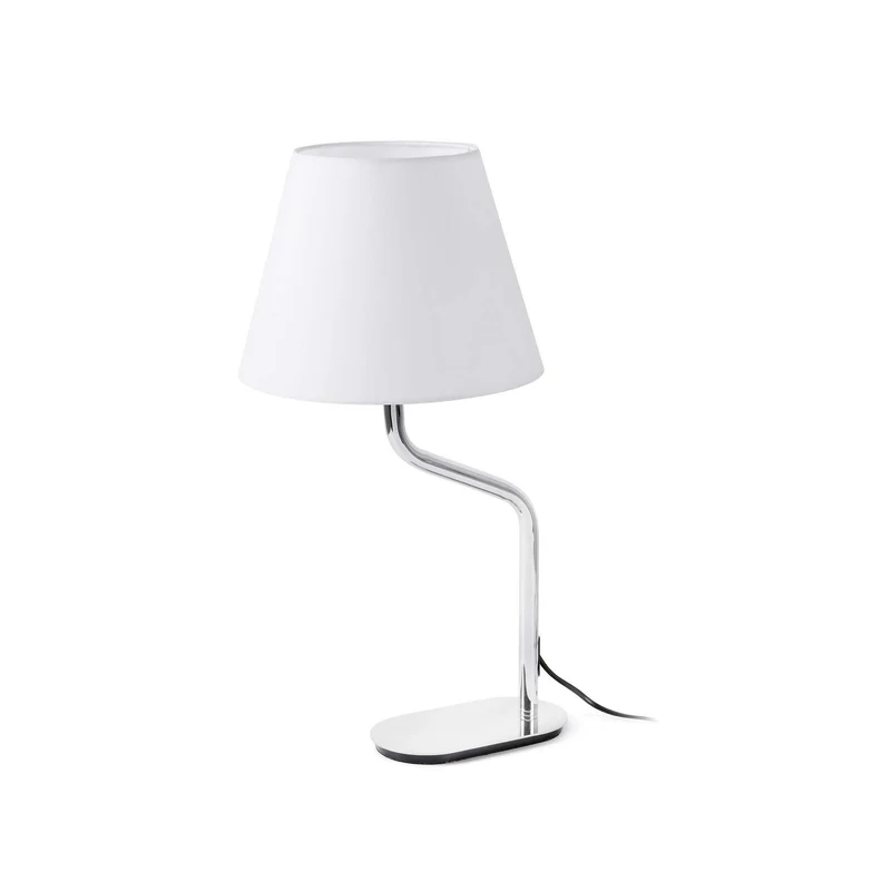 Lampe à poser ETERNA chrome abat-jour blanc