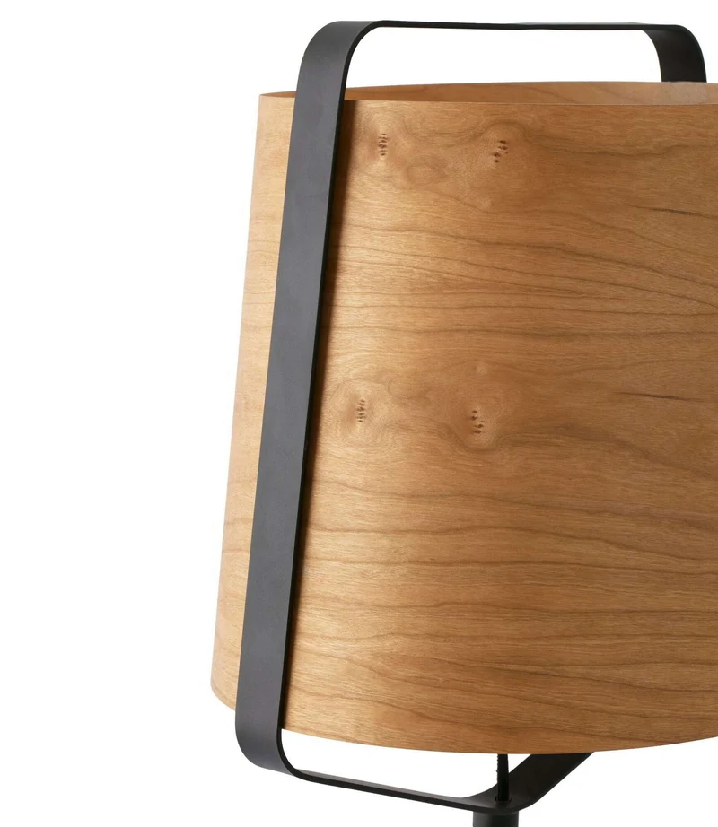 Lampe à poser STOOD acier noir et bois