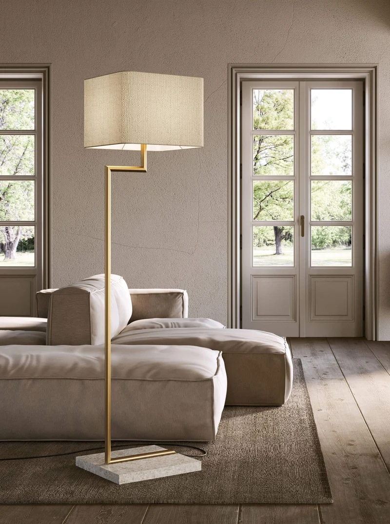 Lampadaire Tissu Beige Chambre