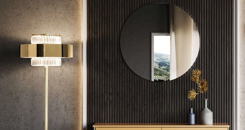 Lampadaire Salon Chrome et Cristal