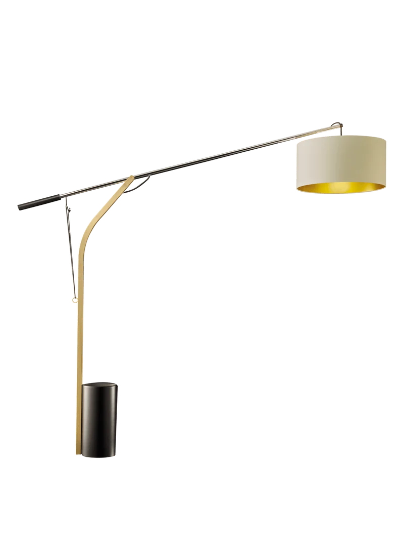 Lampadaire Dore et Noir