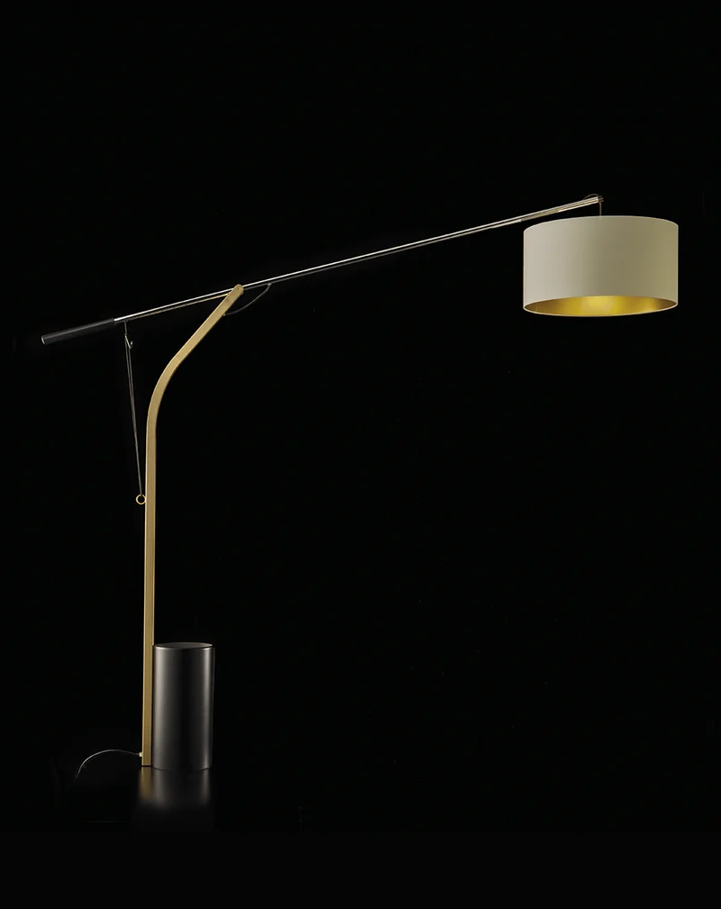 Lampadaire Dore et Noir