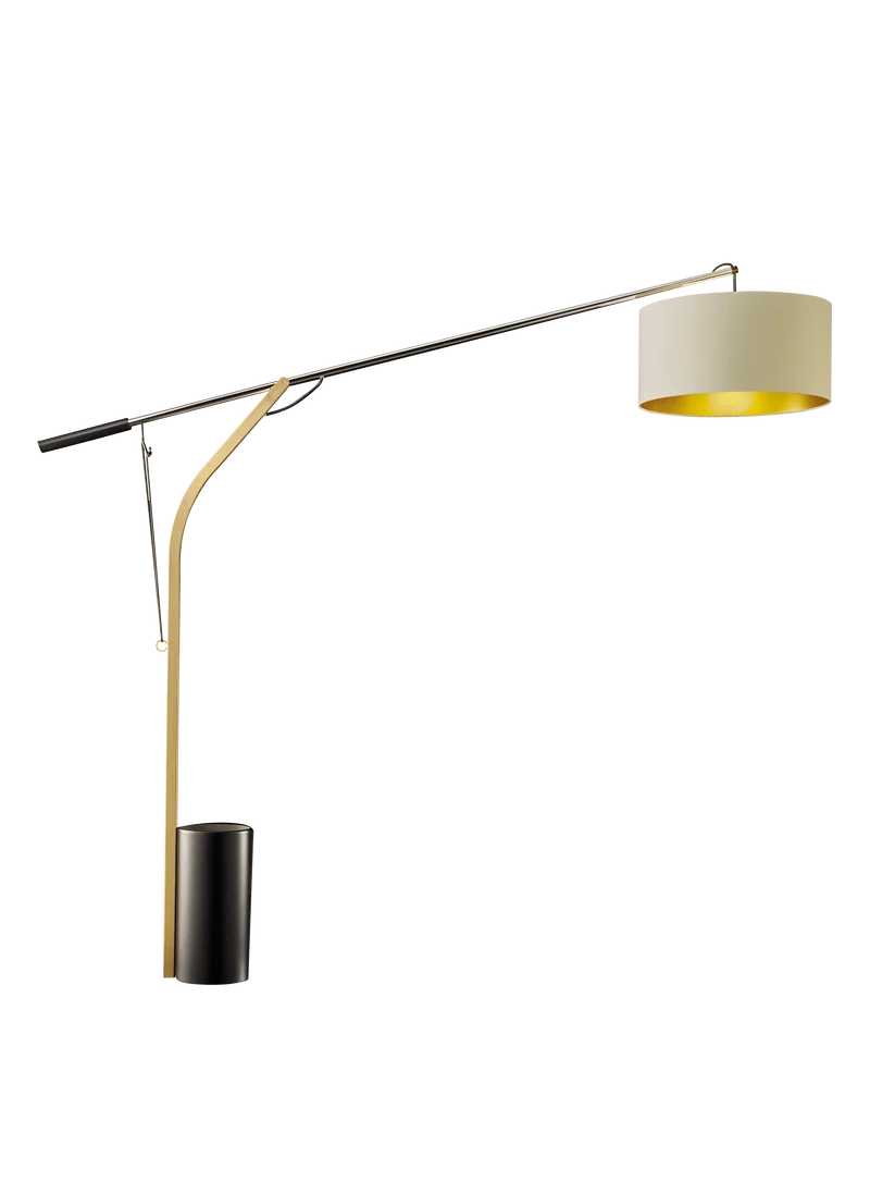 Lampadaire Dore et Noir