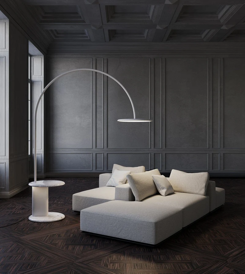 Lampadaire Salon Arc Blanc