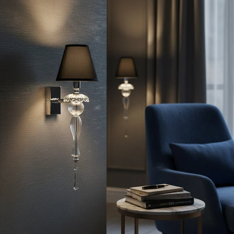 Lampe murale italienne noire