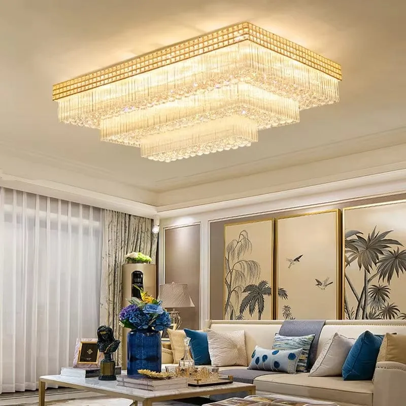 Grand Plafonnier en Cristal LED