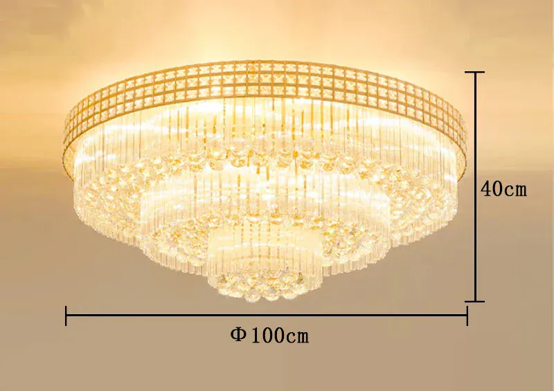Grand Plafonnier en Cristal LED