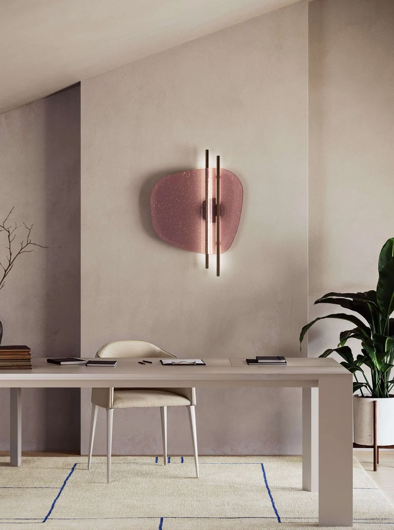 Luminaire design en verre champagne