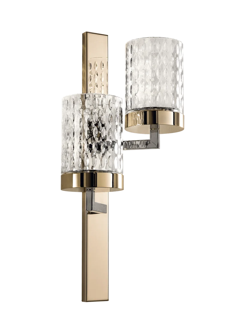Applique luminaire design verre laiton